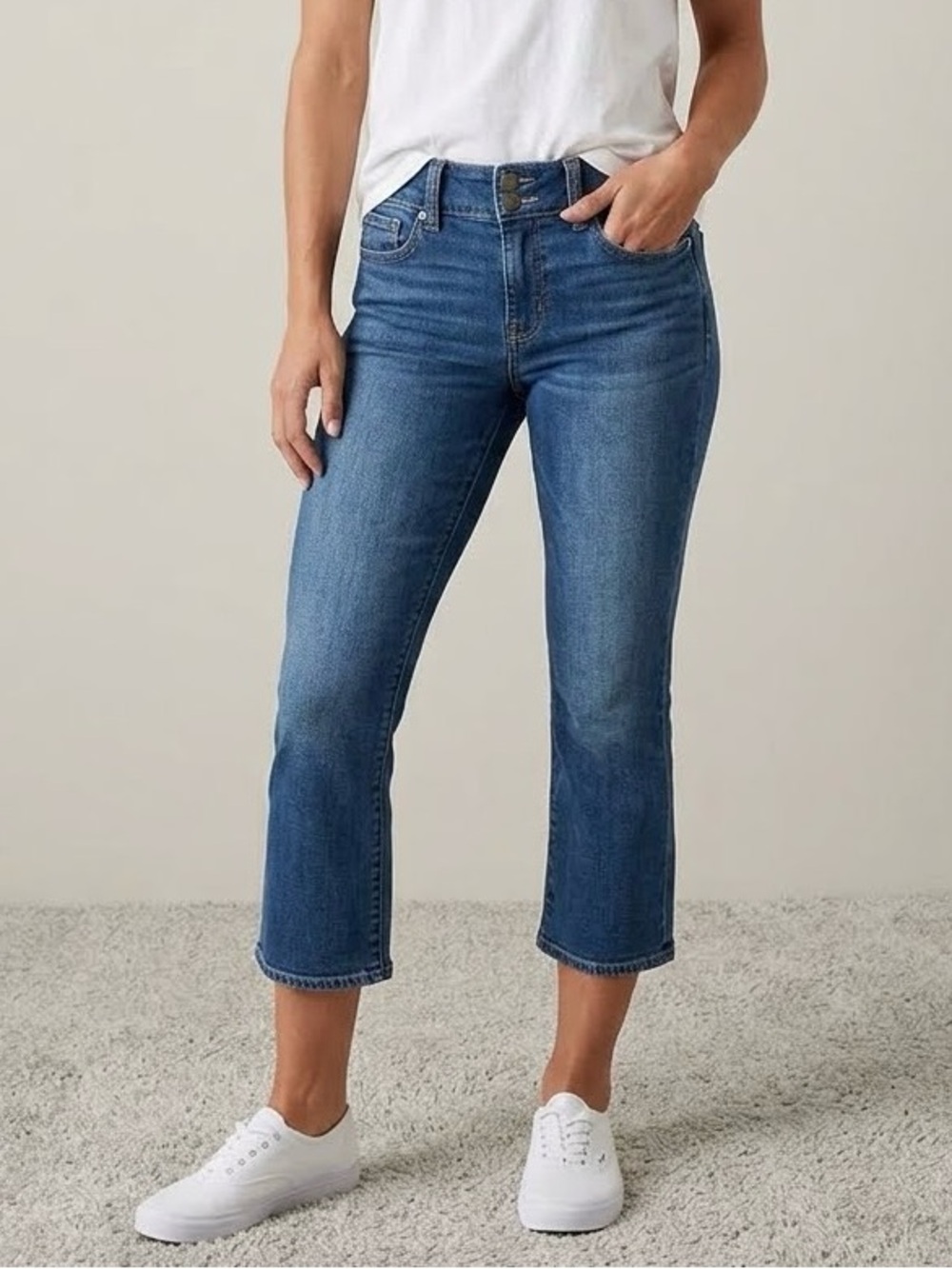 AE Artist Crop Low-Rise Capri Jeans | Y2K Indie Sleaze Boho Summer Denim Sz 10